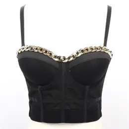 Beskära Topp Kvinnor Tank Damkläder Sexig Sommar CropTop Bustier s För Cami Vintage Mesh Party 210515