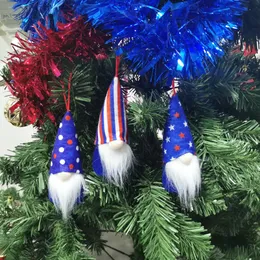 7月4日の党gnomeアメリカの独立記念日ぶら下がっている装飾品宇佐愛国的な手作り豪華な顔の無声の装飾ギフト