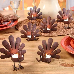 Candle Holders 6 Pack Metal Turkey Tea Light Home Desktop Decoration For Holder Outdoor Garden