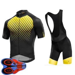 MAVIC Team Bike Cycling Short sleeve Jersey bib Shorts Set 2021 Summer Quick Dry Mens MTB Bicycle Uniform Road Racing Kits Outdoor Sportwear S21042923