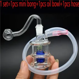 Hitman Glass Oil Dab Rigs Beaker bong Pipes mini bong per acqua con tubo in silicone