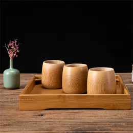 Hem Sake Cup Hotell Restaurang Bamboo Tea Cups Hand Polerad Rund Drycker Bamboo Cupzc277