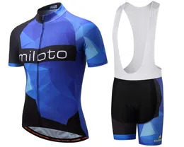 2024 Miloto Blue Summer Cycling Jersey Set Breathable Team Racing Sport Bicycle kits Mens Short Bike Clothings M054