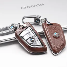 Skóra + TPU Kluczowe Okładki ochronne do BMW 5 Series 3 Series 1 Series 320li X3 X1 X2 X5 X6 530 Keys Przypadki Skorupy Akcesoria samochodowe