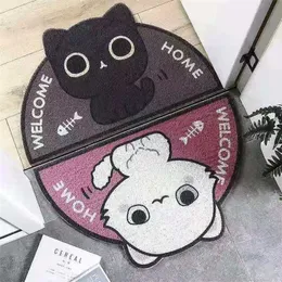 Semicircle Cartoon Animals Pvc Carpets Doormats Rugs For Home Bathroom Living Room Entrance Door Floor Stair Hallway Non-Slip 211204