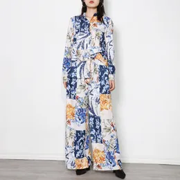 HIGH STREET est Designer Fashion Long Sleeve Gorgeous Floral Printed Jumpsuit 210521