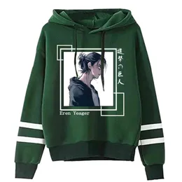 Mens Hoodies Attack on Titan Men Women Pullovers Sweatshirts Eren Yeager Anime Hoody Streetwear Tops Y211122