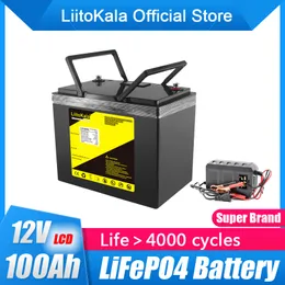Liitokala 12.8V 100AH ​​LIFEPO4 배터리 DIY 12V 24V 48V 배터리 팩 시작 차량 자동차 골프 카트 UPS 가정기구 인버터/14.6V20A 충전기