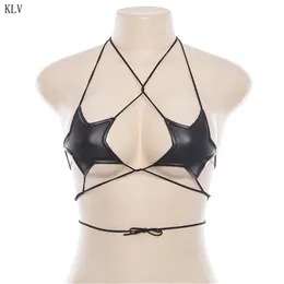 إمرأة مثير بريق عاكس ستار أشار النجم الصدرية strappy ضمادة الرسن الأعلى bralette نايتوت clubwear ميتاليك بوستير جزء x0507