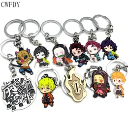 Anime Demon Slayer Keychain Kimetsu No Yaiba Tanjirou Nezuko Agatsuma Zenitsu Figura Metal Chaveiro Para Estudantes da Escola Cosplay