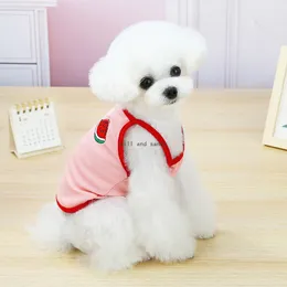 Cartoon Fruit Pet Dog Summer Vest Tank Tops Söt valprockjacka Outfit Dogs Apparel kläder kommer och sandig