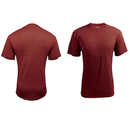 2021 Czysta czerwona koszulka Szybkoschnąca ubrania Lato Krótki rękaw Okrągły Neck Running Męska Hurtownia Sporty Outdoor Sports Custom Dowód 09876543