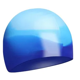 Skydda öron Långt hår Sport Swim Pool Swimming Cap Hat Kids Boy Girl Sporty Ultrathin Barn Badkläder Mjuk Silikon