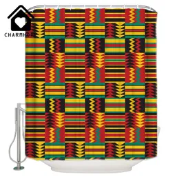 Duschvorhänge Charmhome afrikanisches Muster Ethnischer Vorhang Stoff Badezimmer Dekor Accessoires wasserdichte Polyestermatte