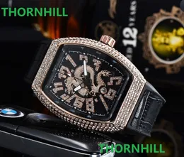 Mens diamond watches women dragon skeleton Wristwatches leather watch Super luminous Sapphire glass montre de luxe