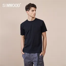 Summer Solid Color T-shirt Men 100% Cotton Letter Embroidery Chest Pockets Tops Plus Size Comfortable Tshirt 210716