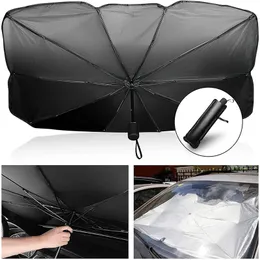 Car Front Windshield Sunshade Umbrella Telescopic Sun Protection Heat Shield Universal Car Umbrella Anti-UV Shading