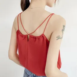 Top Female Sexy Sleevels Camis Tank Top Kvinnor Blusas Mujer de Moda Verano Toppar för Kvinnor Tank Top Camisole Kläder D554 210426