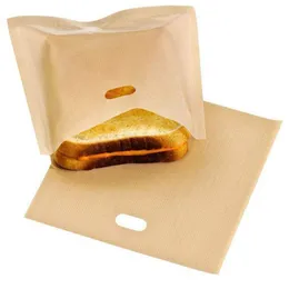 Narzędzia do pieczenia ciasta Non Stick Wielokrotnego użytku Gorące żaroodporne Taster Torba Sandwich Fries Torby Ogrzewanie Akcesoria kuchenne W0089