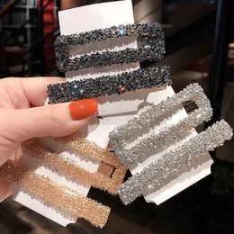 Mode retro kvadratisk rhinestone hårklipp för kvinnor huvudband söta hårpins barrettes tillbehör set