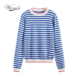 Promozione di vendita! Maglietta lavorata a maglia sottile Abbigliamento donna Estate Donna Manica corta Tees Top Maglietta casual a righe Donna B-019 210819