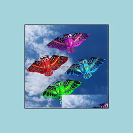 Kite Aessories Sports Outdoor Play Toys Gifts Faullly Flying 110cm*80cm Owl Ainimal Line Single Breeze Fun for Kids Delta Kites Drop Drop