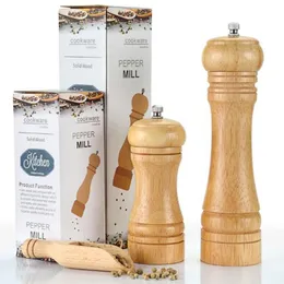 Adjustable Manual Pepper Grinder Oak Wood Salt And Peppers Mill Multi-purpose Cruet 5" 8" 10" Kitchen gadgets Tools Acces