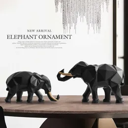Figurka 2 / zestaw żywica do biura domowego Office El Decoration Tabletop zwierząt Nowoczesne rzemiosło Indie Biała statua słonia wystrój