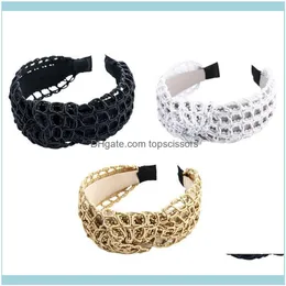 Aessories Tools ProductsBohemian Summer Geometric Hollow Out Hair Hoop Tessitura a mano Bandana annodata1 Drop Delivery 2021 Vfg9D