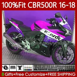 Injection mold Fairings For HONDA CBR500 Puprle Black CBR 500 R RR CC 500R 500CC CBR500R 16 17 18 Body 111No.40 CBR500RR 2016 2017 2018 CBR500CC 16-18 OEM Bodywork