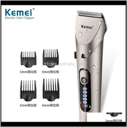 Professionell LED Hair Trimmers Electric Hair Clippers Vattentät Mäns Trådlös Hårklippsmaskin Justerbart blad Lågt ljud KI3PW PLJC4