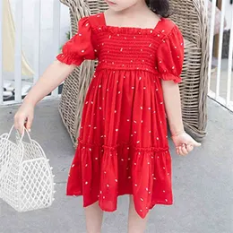 Sommer Mädchen Kleid Party Prinzessin für Mädchen Polka Dot Muster Kleinkind Kleidung Kinder 210528