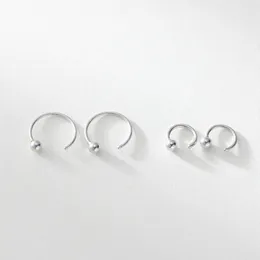 100% äkta 925 Sterling Sliver Stud örhängen för flickor Korea Tiny Cute Stick Semicircle Bead Earrng Fine Jewelry YME622