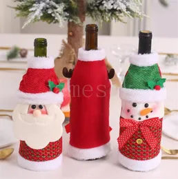 Copertina per bottiglie di vino natalizia cartone animato maglione da cartone animato Santa Reinneer Snowman Vini rossi Borsa per feste di Natale Ornamenti DD756 DD756