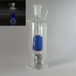 10mm Joint Mini LED Glass Bong Narghilè Glow In Dark Perc Water Bong Oil Dab Nail Rig Pipa da fumo Percolatore per bruciare tabacco alle erbe secche