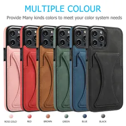 حالات جلدية مريحة لـ iPhone 14 13 12 MINI 11 Pro Max X XR XSMAS Card Card Bage Bag Bag Case Protection Cover