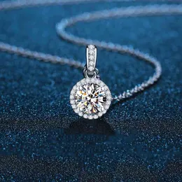 Women Necklace 925 Sterling Silver White Gold Plated Necklaces Gra Certification D Color VVS1 Moissanite Jewelry