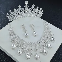 Biżuteria Vintage Crystal srebrna notek na koronę. Zestawy kolczyki