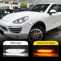 2ピースLEDサイドマーカーライトターンシグナルランプDRLデイタイムランニングライトPorsche Cayenne 958 92A 2012 2013 2014 2013