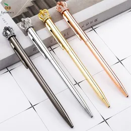 Ballpoint Pens Crystal Shiny Metal Crown Pen Interesting Ball Durable Student Stationery School Office Writing Supplies