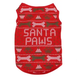 Dog Apparel Pet Clothes Fleece Sweater Christmas Tree Pattern Pajamas Bone Soft Holiday Clothing Supplies