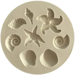 Seashell Cake Mold Sea Shell Fondant Round Silicone Baking Mould Candy Chocolate DIY Soap Jelly Ice Moulds 7 Cm 122388