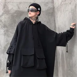 Męskie bluzy z kapturem bluzy czarny hip-hop bluza z kapturem typu oversize Streetwear męska fajna bluza punkowa dziewczyna kreskówkowe topy gotycki zabawny zima jesień J