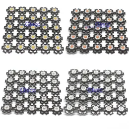 Light Beads 10st 1W 3W High Power LED Full Spectrum White Warm Green Blue Deep Red 660nm Royal With 20mm Black Star PCB