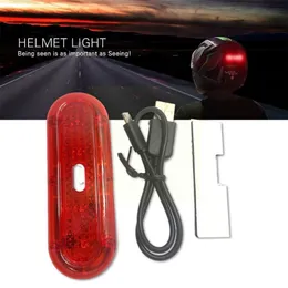 Motorcycle Helmets Helmet Cycle Bike Night Safety Signal Light Rechargeable Lamp LED Taillight Warning Rear Tail Water F6X7