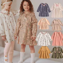 EnkeliBB French Romance Baby Autumn Winter Dresses Brand Child Girl Vintage Tutu Dress Quality Embroidery Girl Dress Full Sleeve Q0716