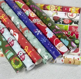 Julförpackning Presentpapper Papper Xmas Dekoration Gåvor Box DIY Package Papers Cartoon Santa Claus Snowman Hjort Presentförpackning-Papper Sn3290