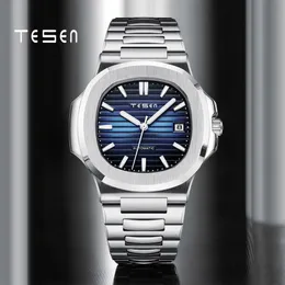 Tesen Design Top Brand Luxury Men Automatic Mechanical Sports Watches Man Military Steel Luminous Hand AAA Nautilus Wristwatch 210728