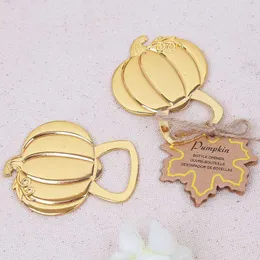 100 sztuk Gold Color Metal Spadek Jesień Dynia Otwieracz Do Butelki Rocznica Bridal Party Favor Prezent DH9500