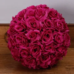 Kwiaty ślubne 10 -calowe sztuczne kwiaty Rose piłka ślubna jedwab KISSING Dekorat do dekoracji rynku ogrodu ślubnego